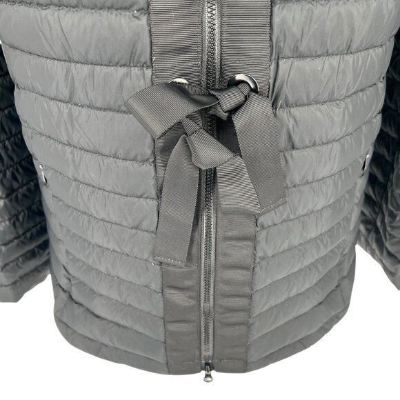 J McLaughlin Quilted Bow Waist Lightweight Goose Down Jacket Black Size Medium - Picture 7 of 12